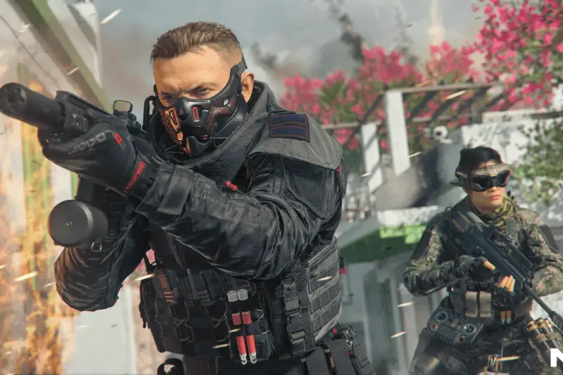 Um personagem de Call of Duty: Modern Warfare 3 Temporada 1 vestindo uma armadura e segurando uma arma.
