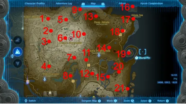 Todos os locais de santuários em Akkala em Zelda: Tears of the Kingdom