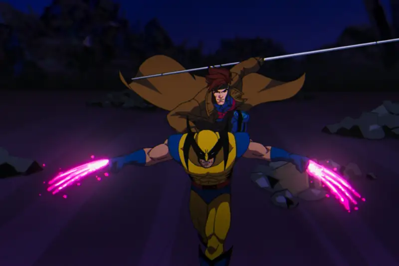 Wolverine carrega Gambit para a batalha em X-Men