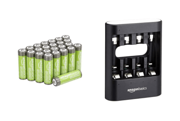   Baterias e carregador da Amazon